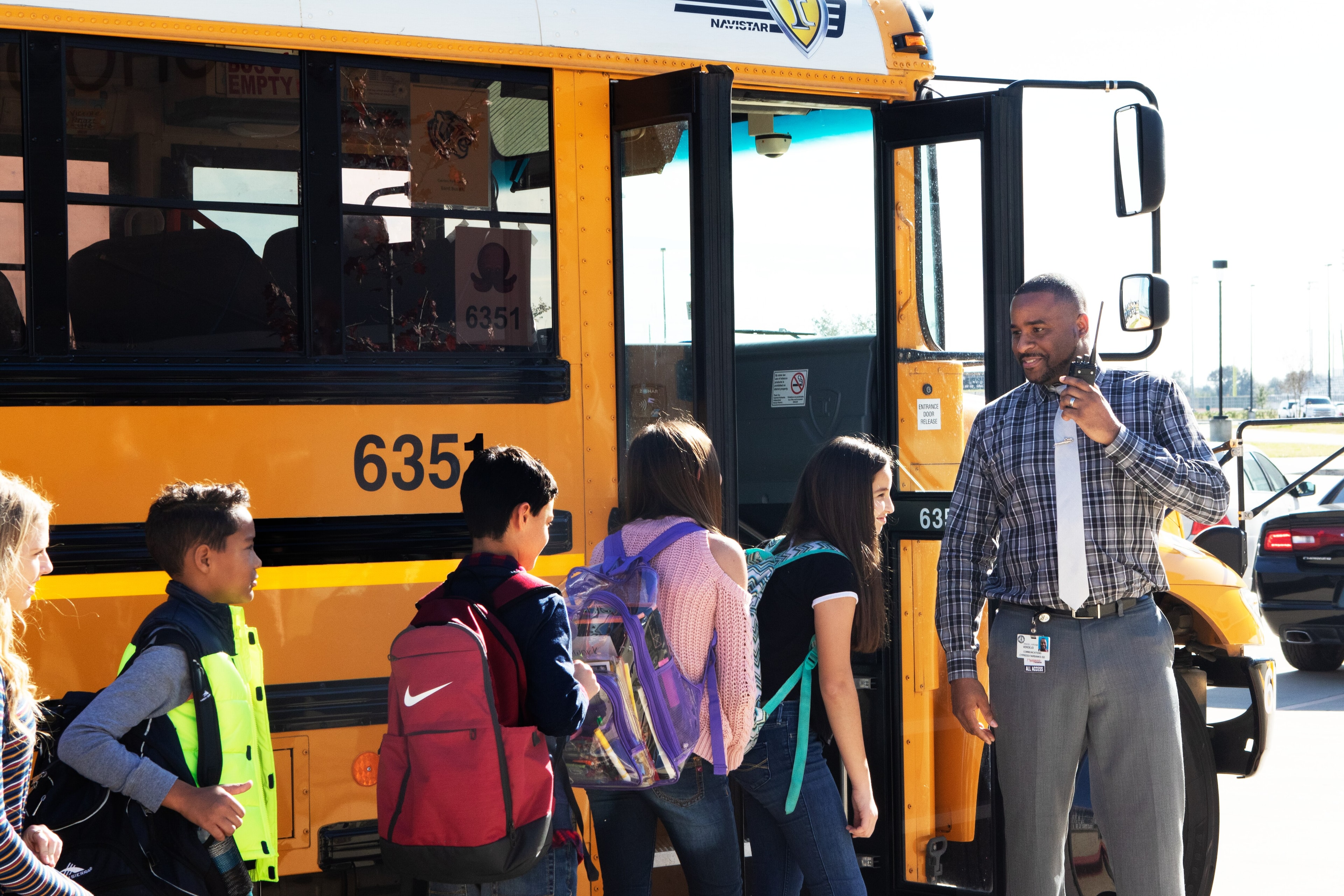 School bus transportation with radio communications